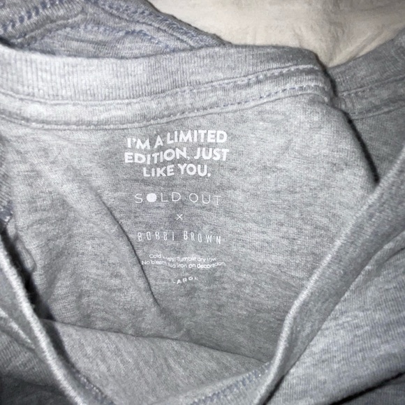 pink gold heart plush PJs sweats*Bobbi Brown cosmetics beauty truth gray Tee 2pc - Picture 4 of 10